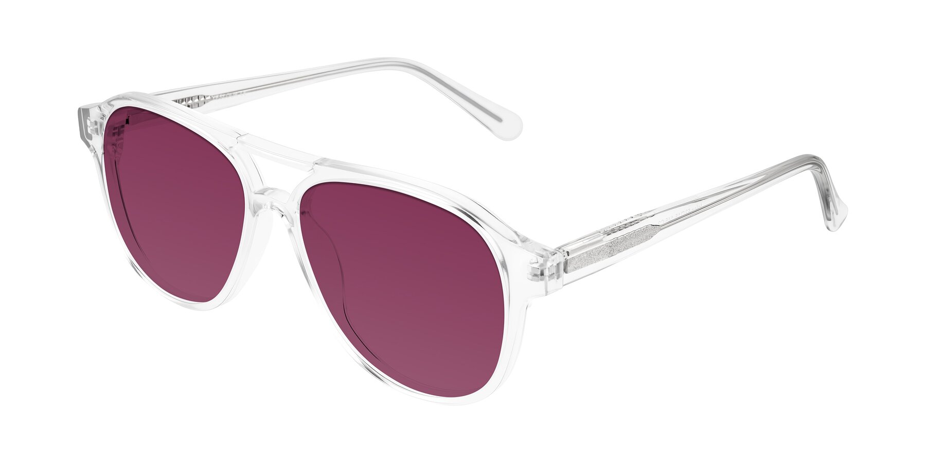 Angle of Jalon in Clear with Wine Tinted Lenses