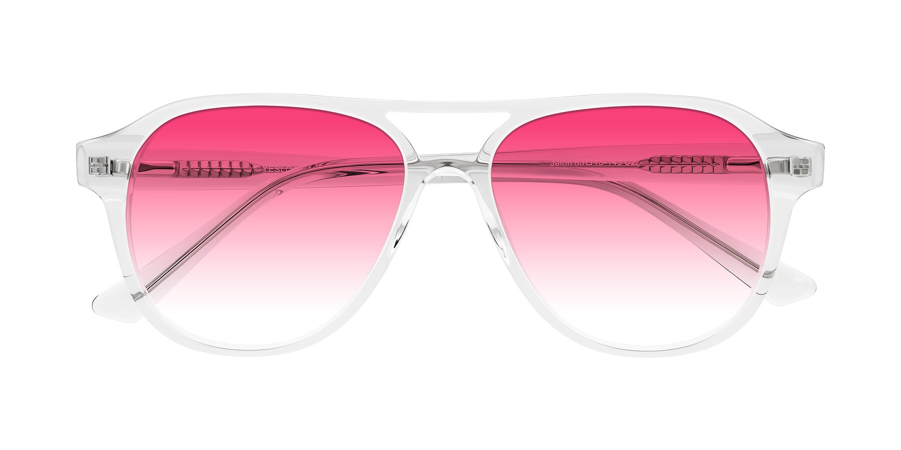 Folded Front of Jalon in Clear with Pink Gradient Lenses