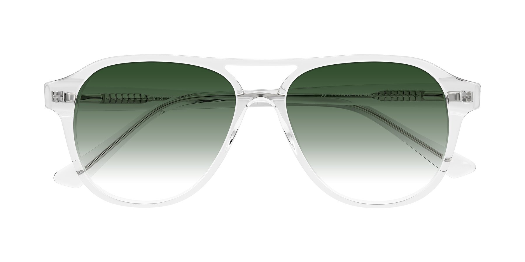 Folded Front of Jalon in Clear with Green Gradient Lenses