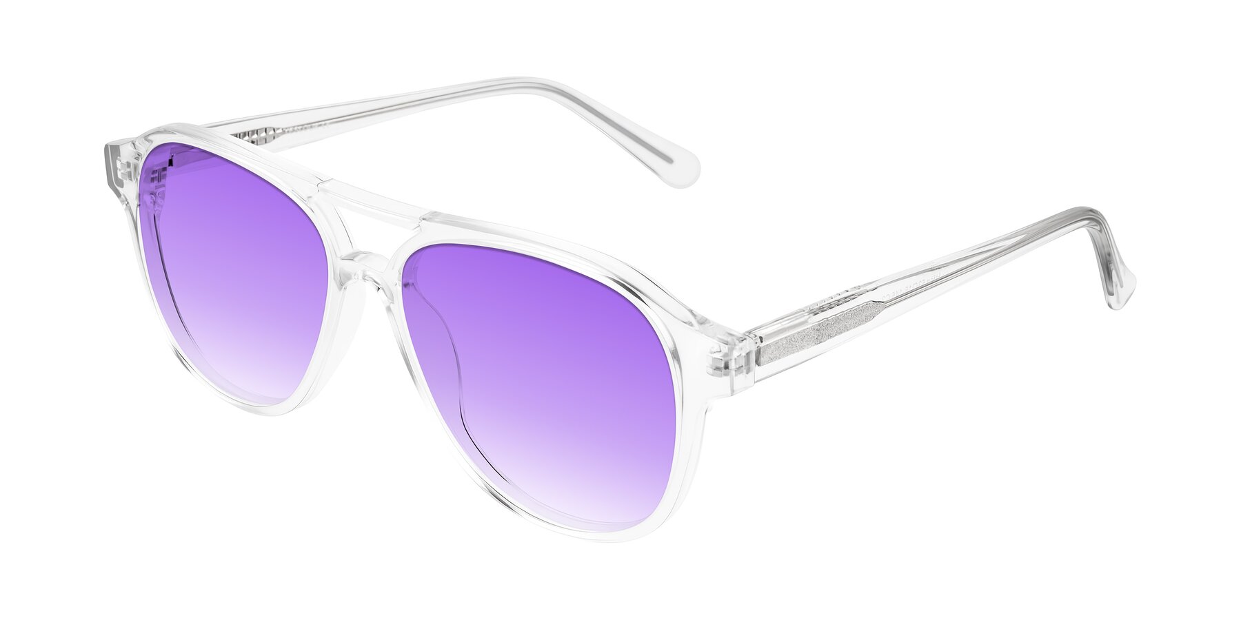Angle of Jalon in Clear with Purple Gradient Lenses