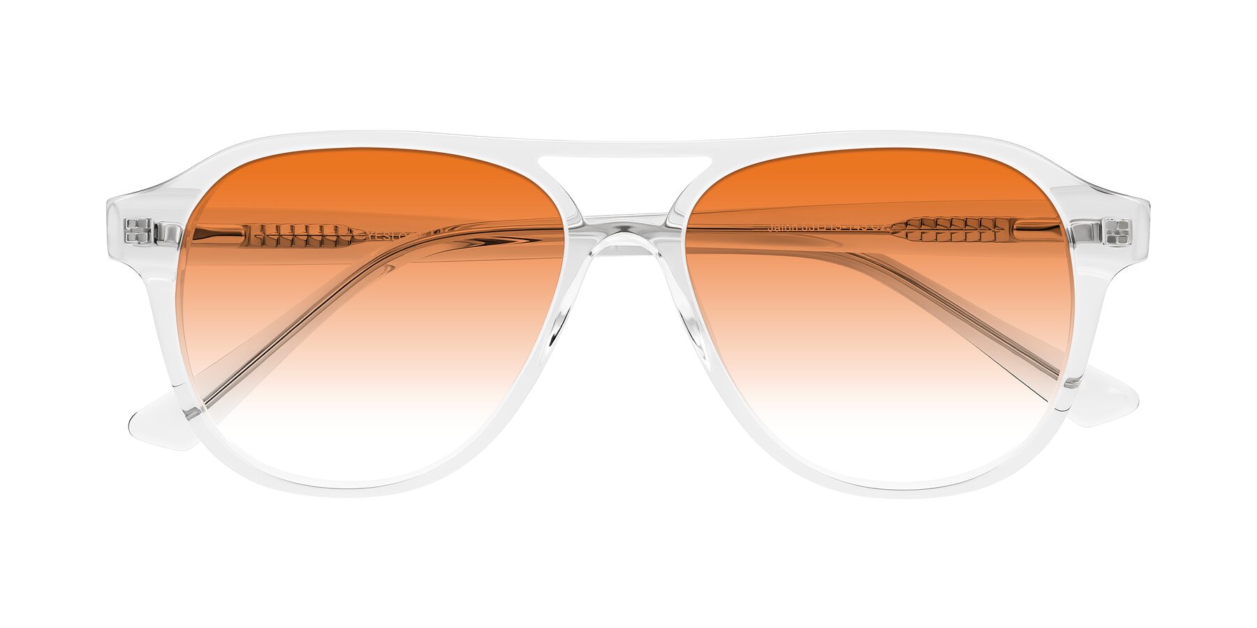 Folded Front of Jalon in Clear with Orange Gradient Lenses