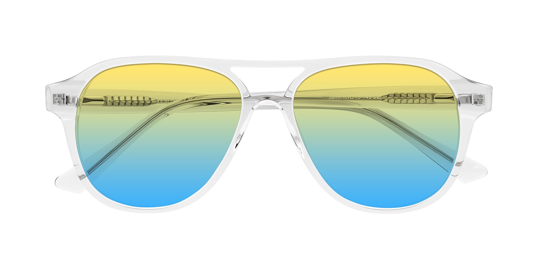 Folded Front of Jalon in Clear with Yellow / Blue Gradient Lenses