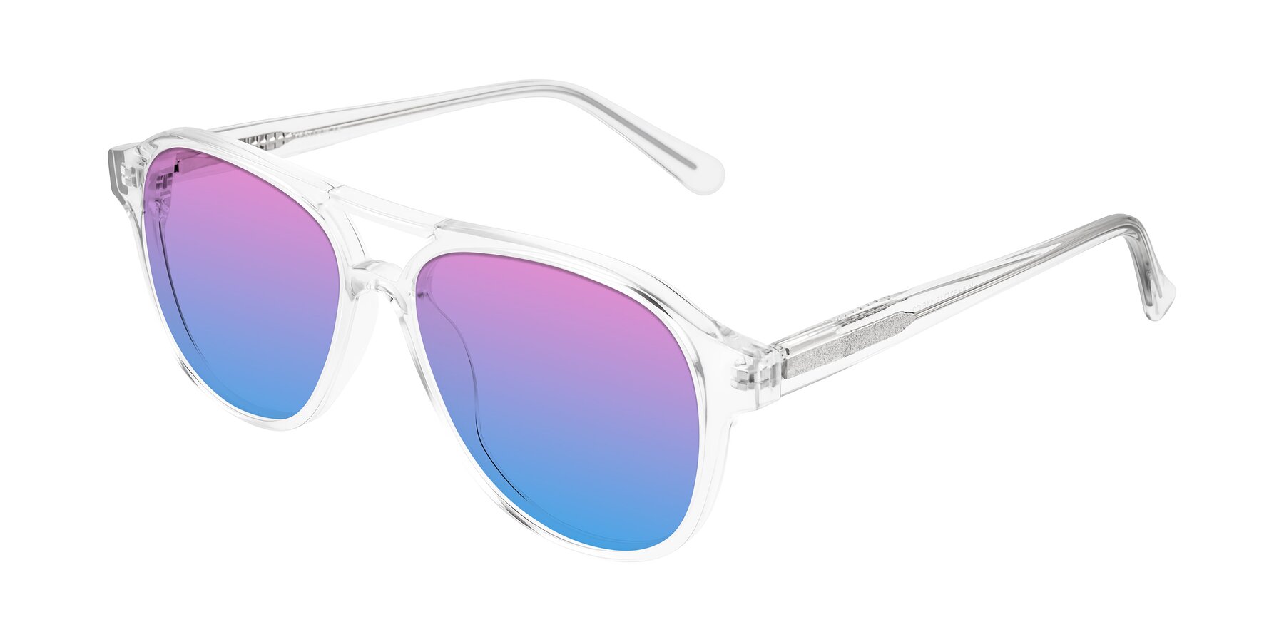 Angle of Jalon in Clear with Pink / Blue Gradient Lenses