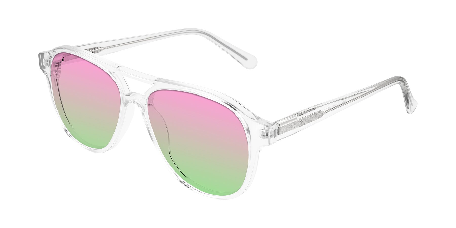 Angle of Jalon in Clear with Pink / Green Gradient Lenses