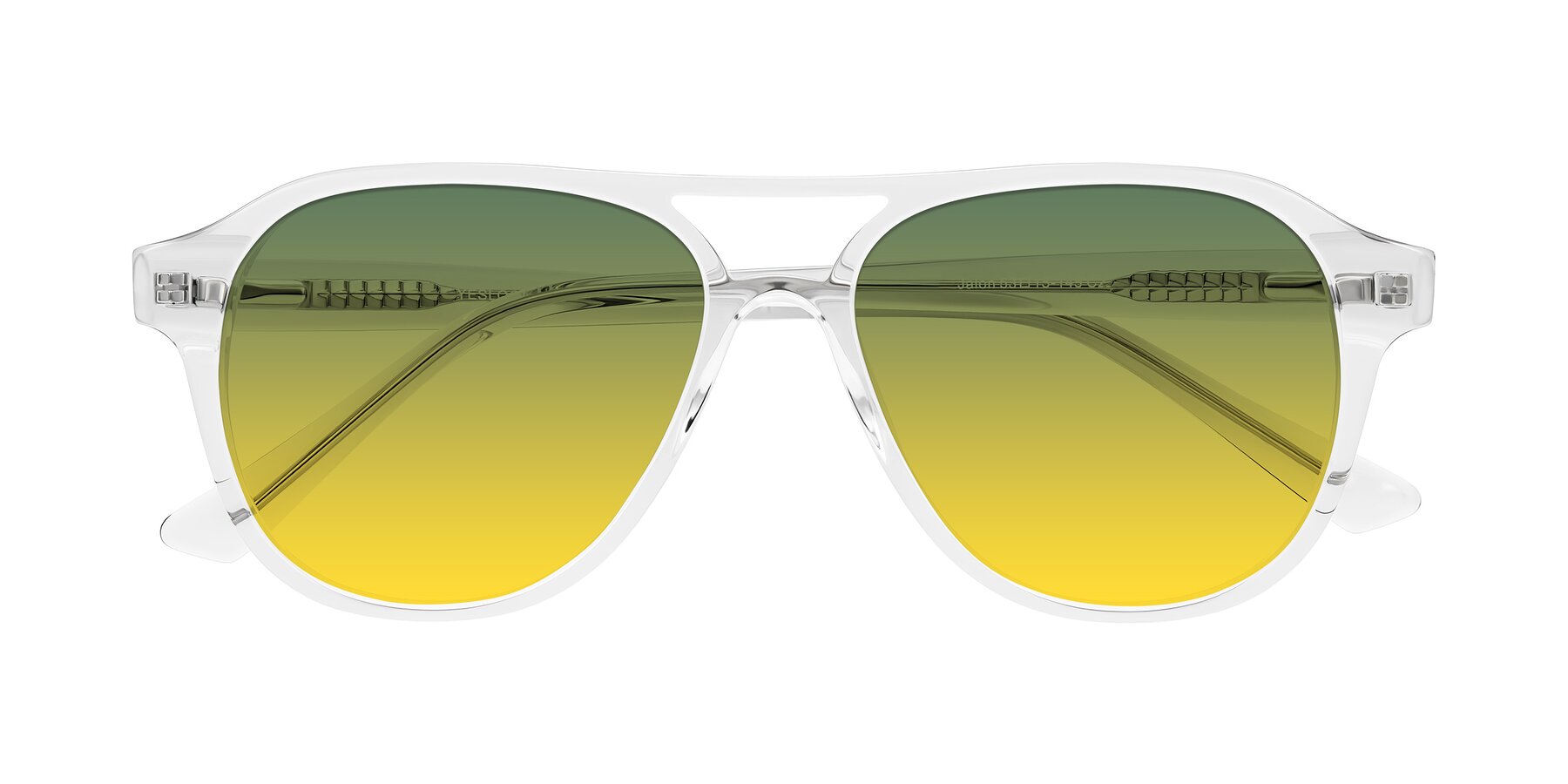 Folded Front of Jalon in Clear with Green / Yellow Gradient Lenses