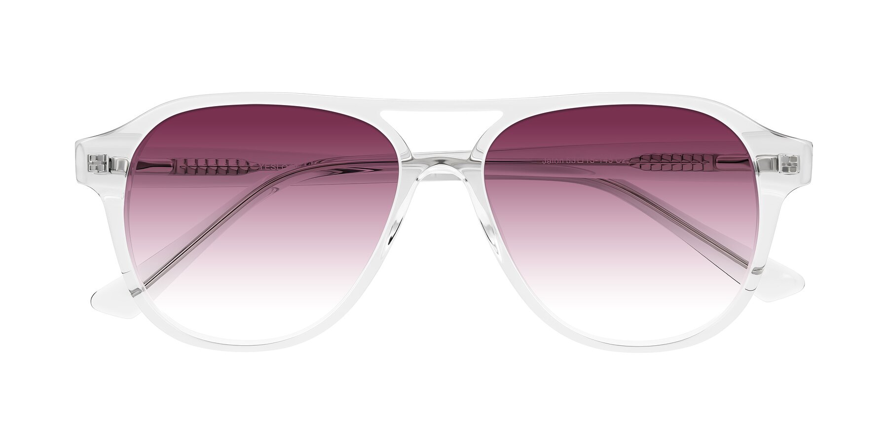 Folded Front of Jalon in Clear with Wine Gradient Lenses