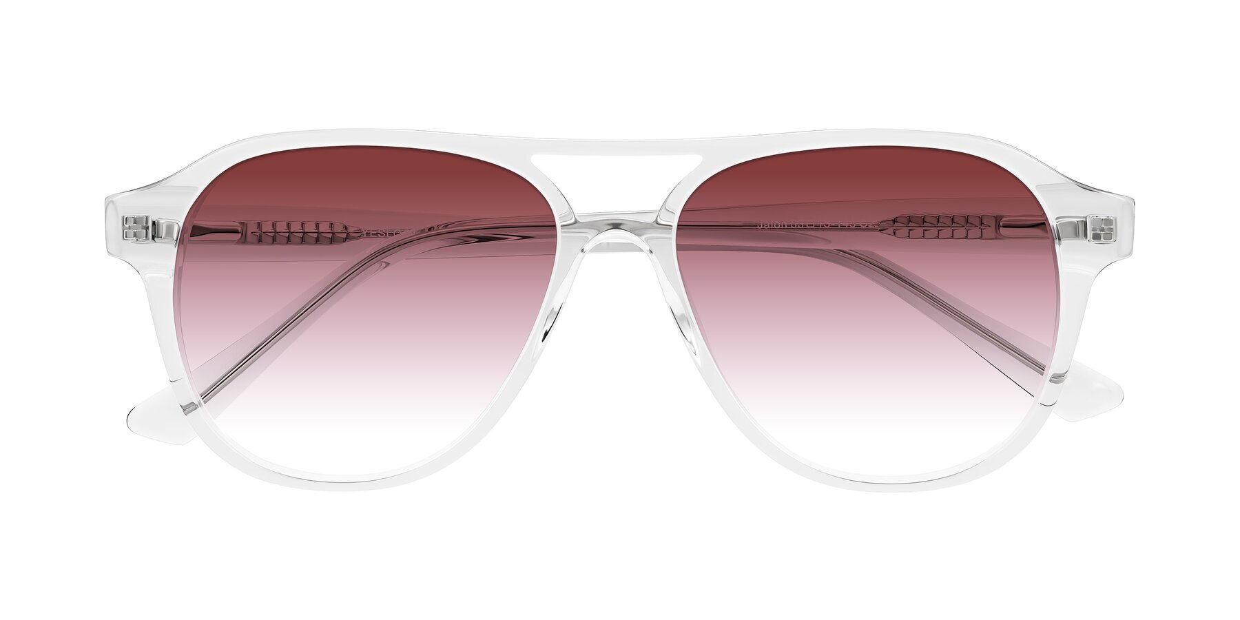 Folded Front of Jalon in Clear with Garnet Gradient Lenses