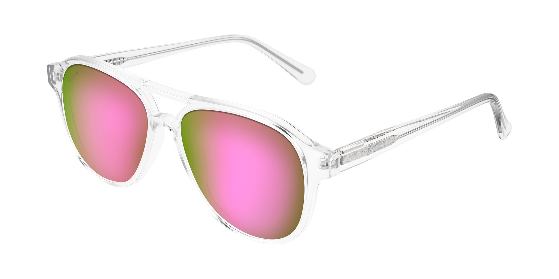 Angle of Jalon in Clear with Pink Mirrored Lenses