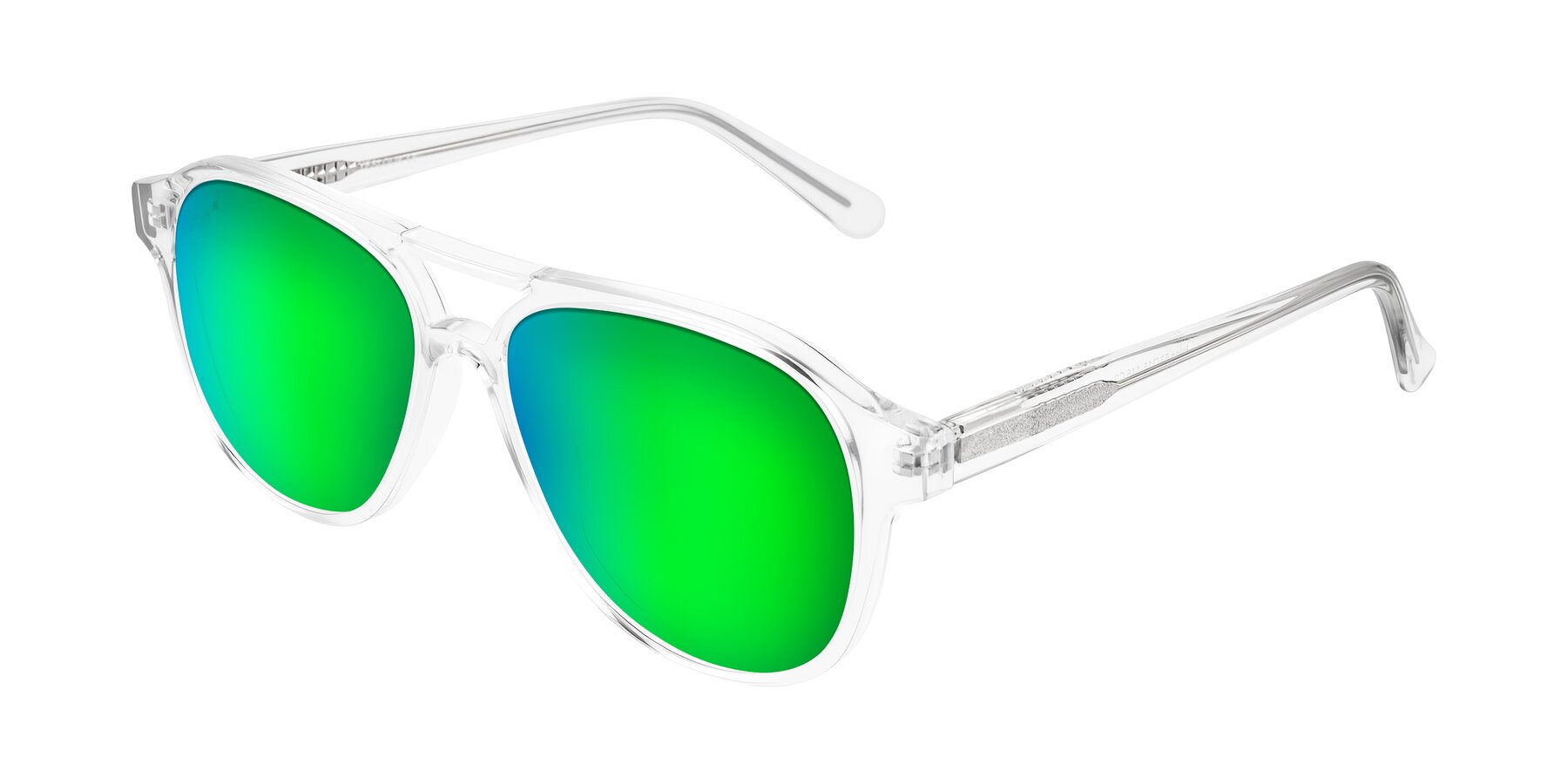 Angle of Jalon in Clear with Green Mirrored Lenses