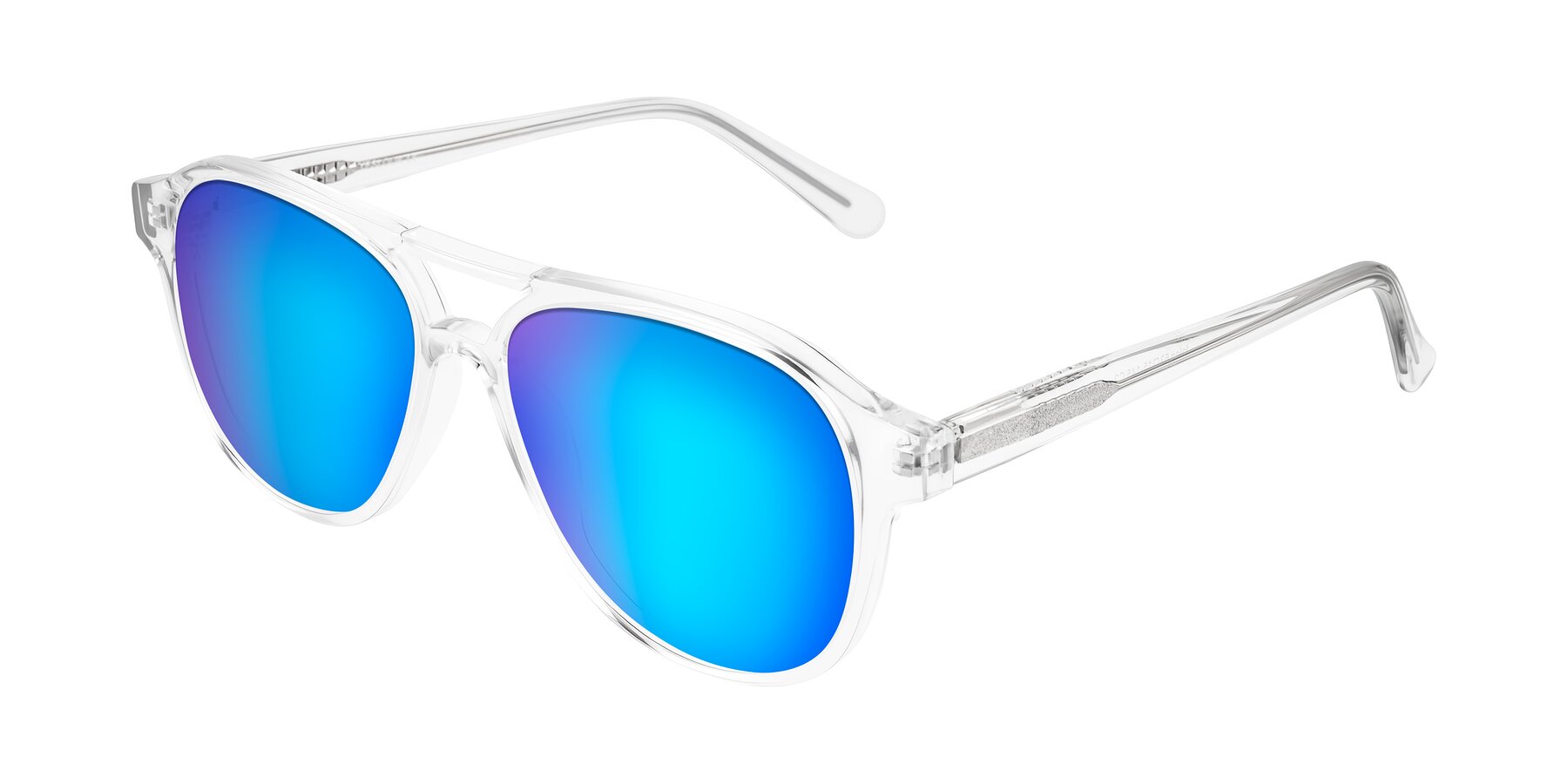 Angle of Jalon in Clear with Blue Mirrored Lenses