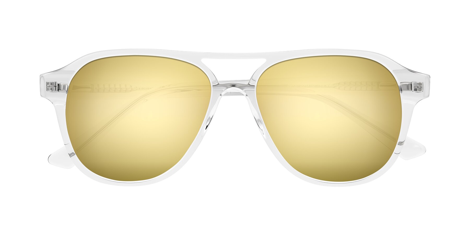 Folded Front of Jalon in Clear with Gold Mirrored Lenses