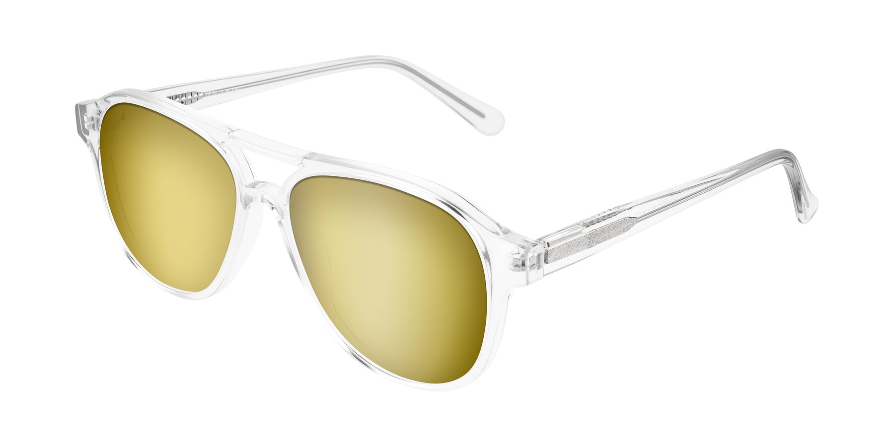 Angle of Jalon in Clear with Gold Mirrored Lenses