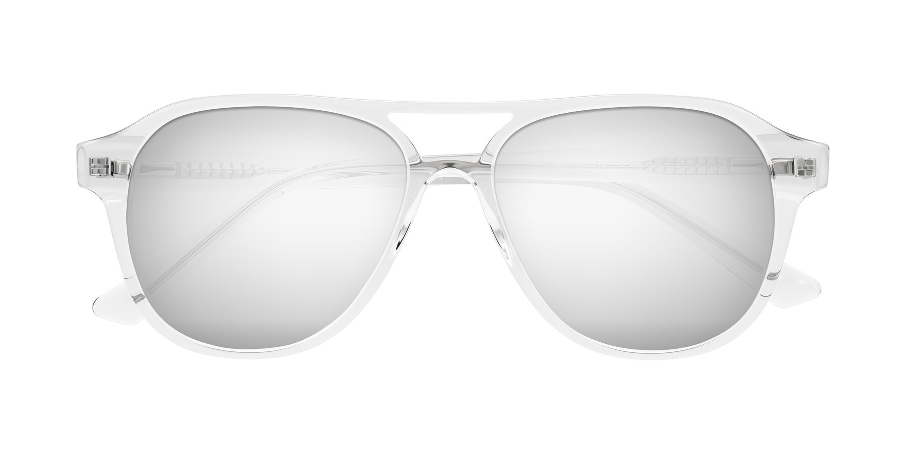 Folded Front of Jalon in Clear with Silver Mirrored Lenses