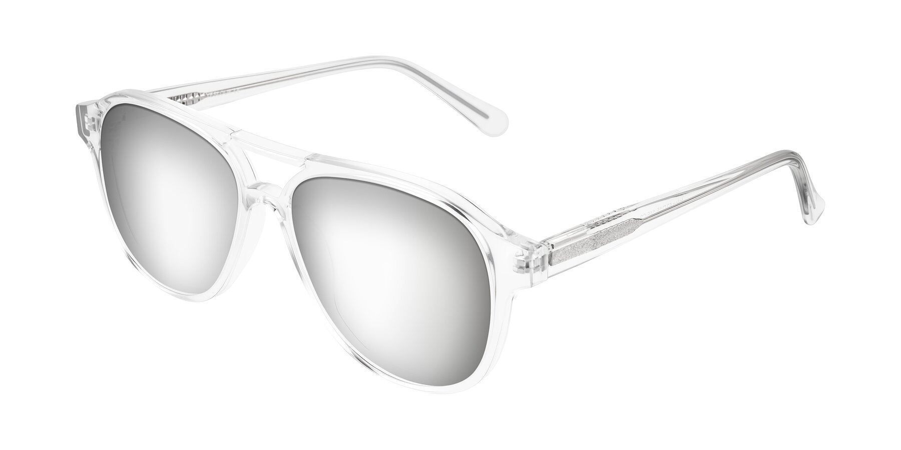 Angle of Jalon in Clear with Silver Mirrored Lenses