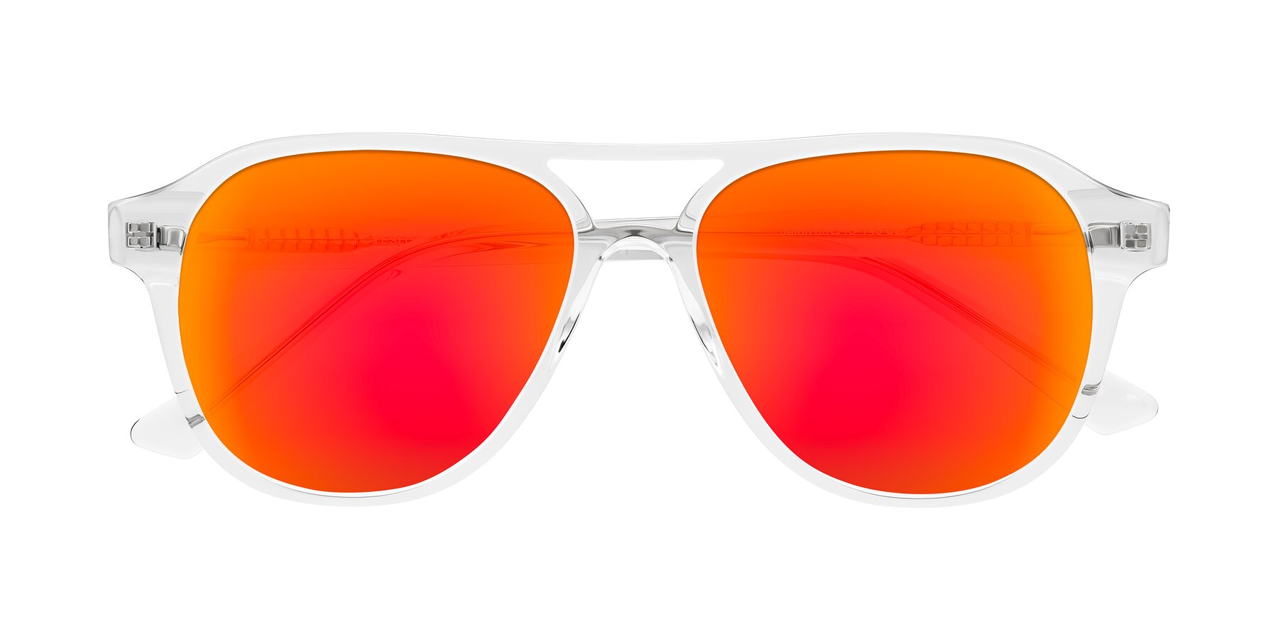 Folded Front of Jalon in Clear with Red Gold Mirrored Lenses