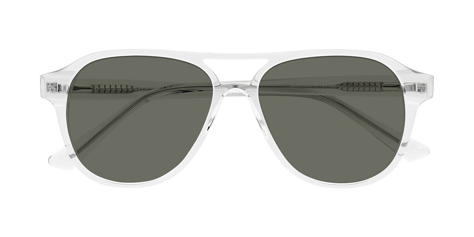 Folded Front of Jalon in Clear with Gray Polarized Lenses