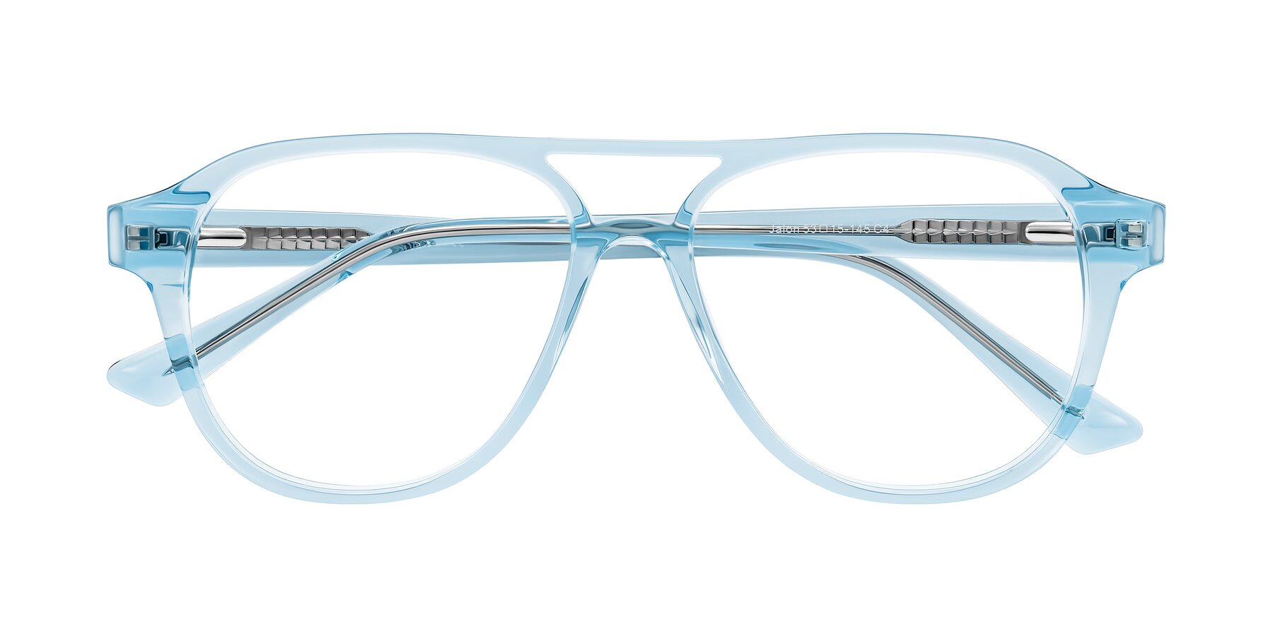 Folded Front of Jalon in Light Blue with Clear Eyeglass Lenses