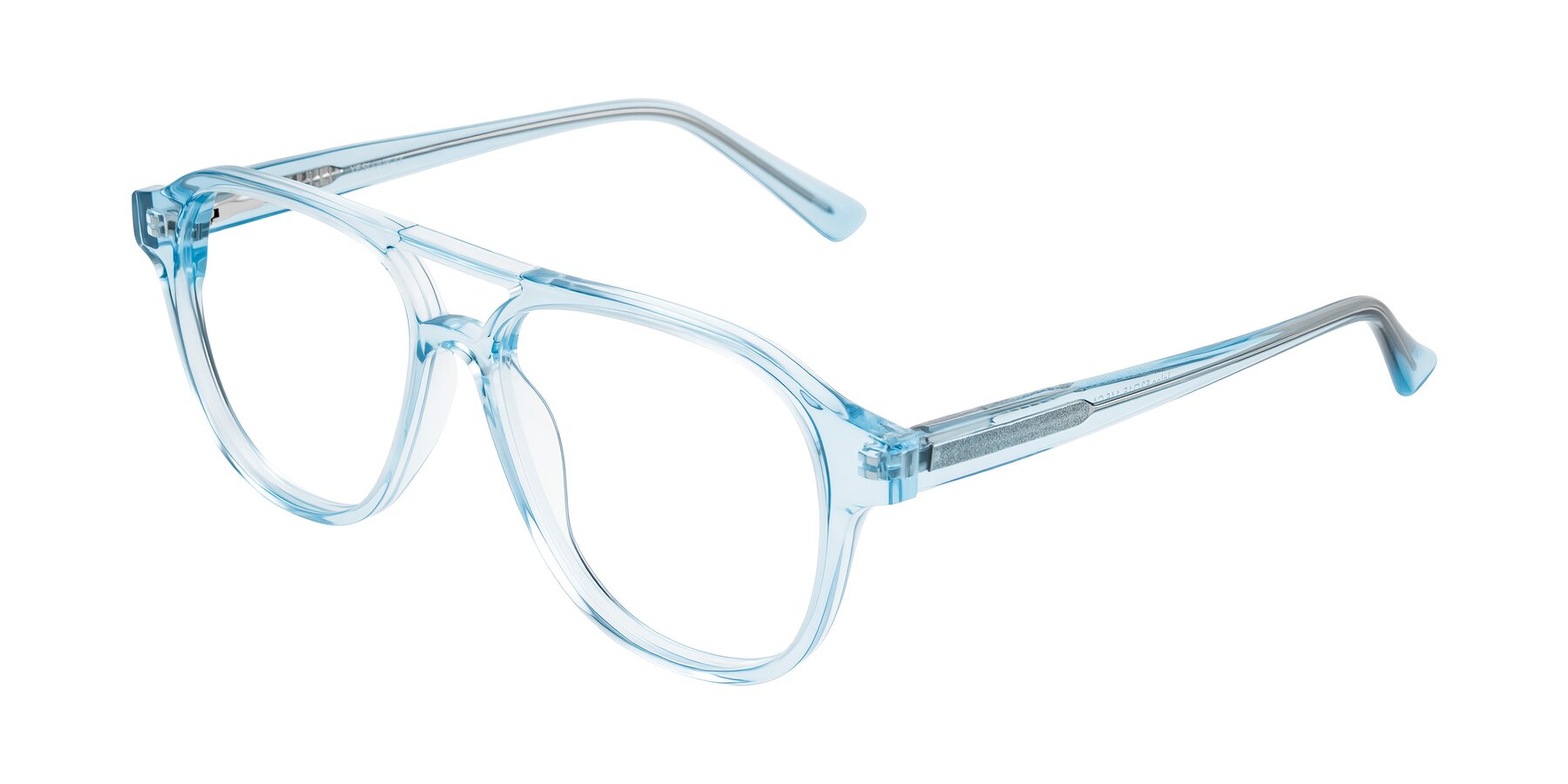 Angle of Jalon in Light Blue with Clear Eyeglass Lenses
