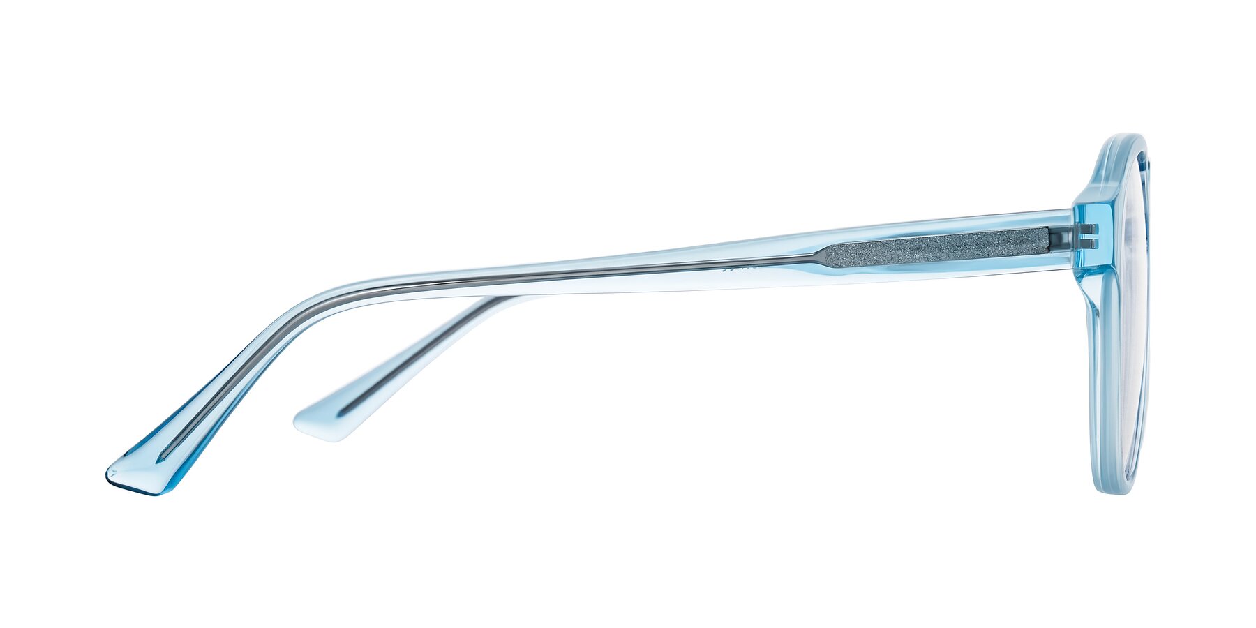 Side of Jalon in Light Blue with Clear Eyeglass Lenses