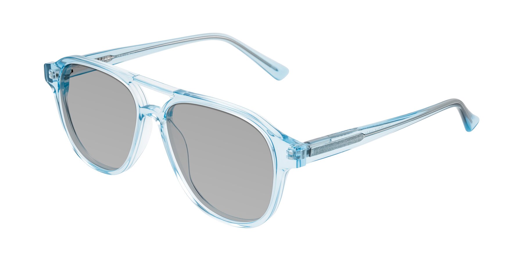 Angle of Jalon in Light Blue with Light Gray Tinted Lenses