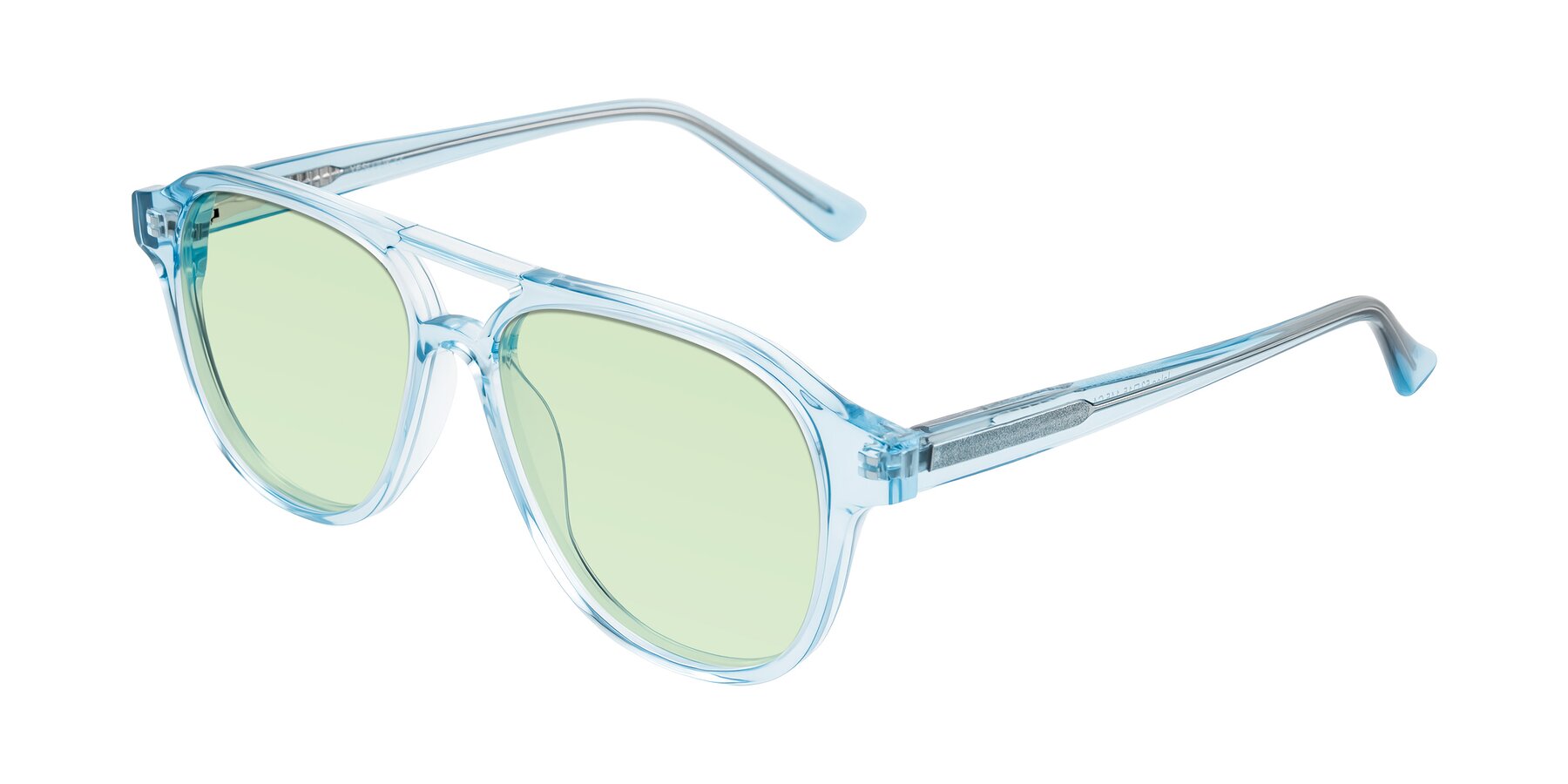 Angle of Jalon in Light Blue with Light Green Tinted Lenses