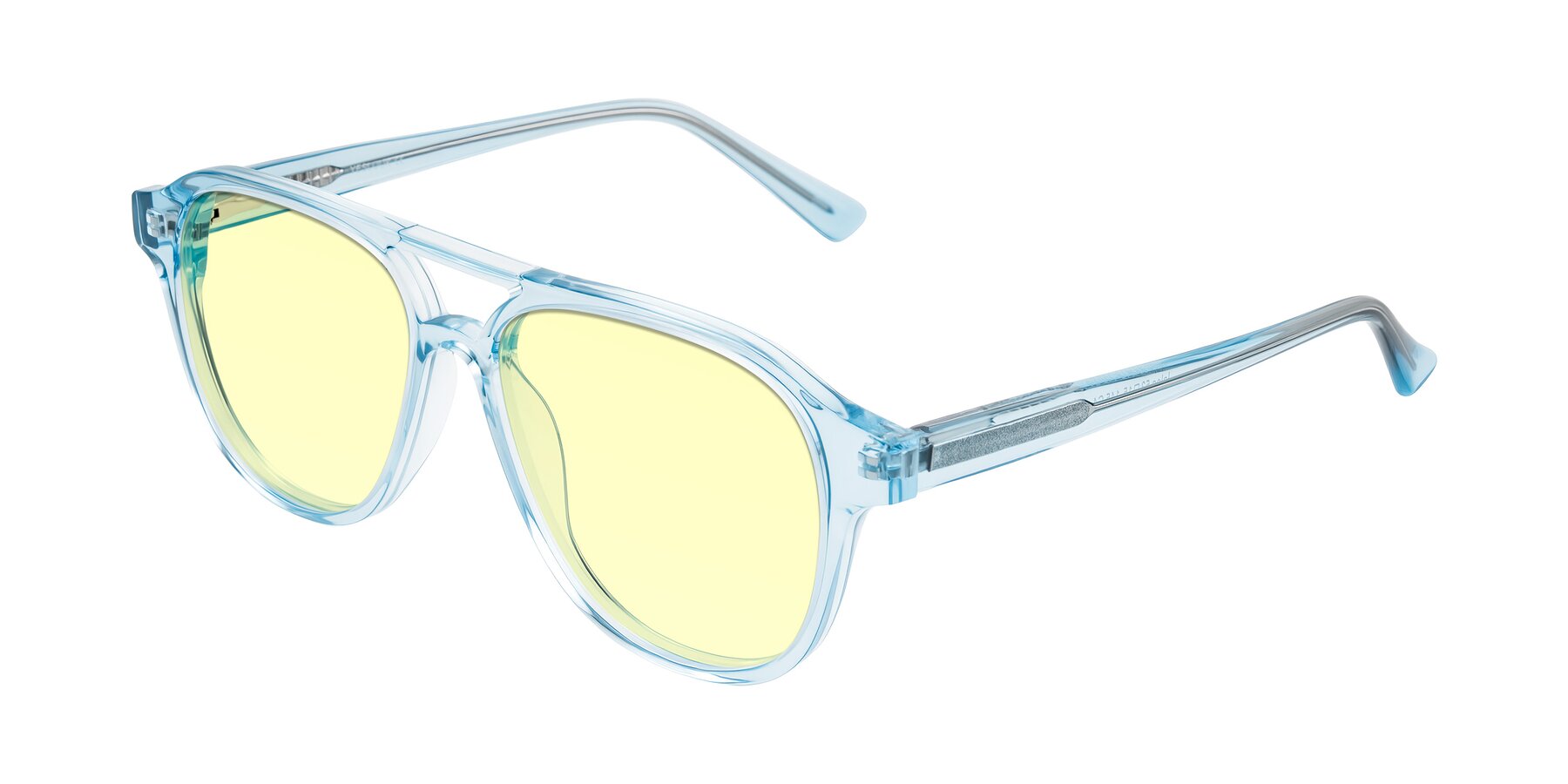 Angle of Jalon in Light Blue with Light Yellow Tinted Lenses