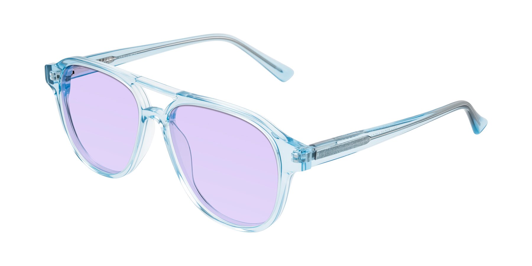 Angle of Jalon in Light Blue with Light Purple Tinted Lenses