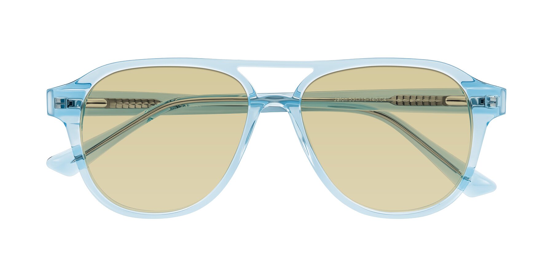 Folded Front of Jalon in Light Blue with Light Champagne Tinted Lenses