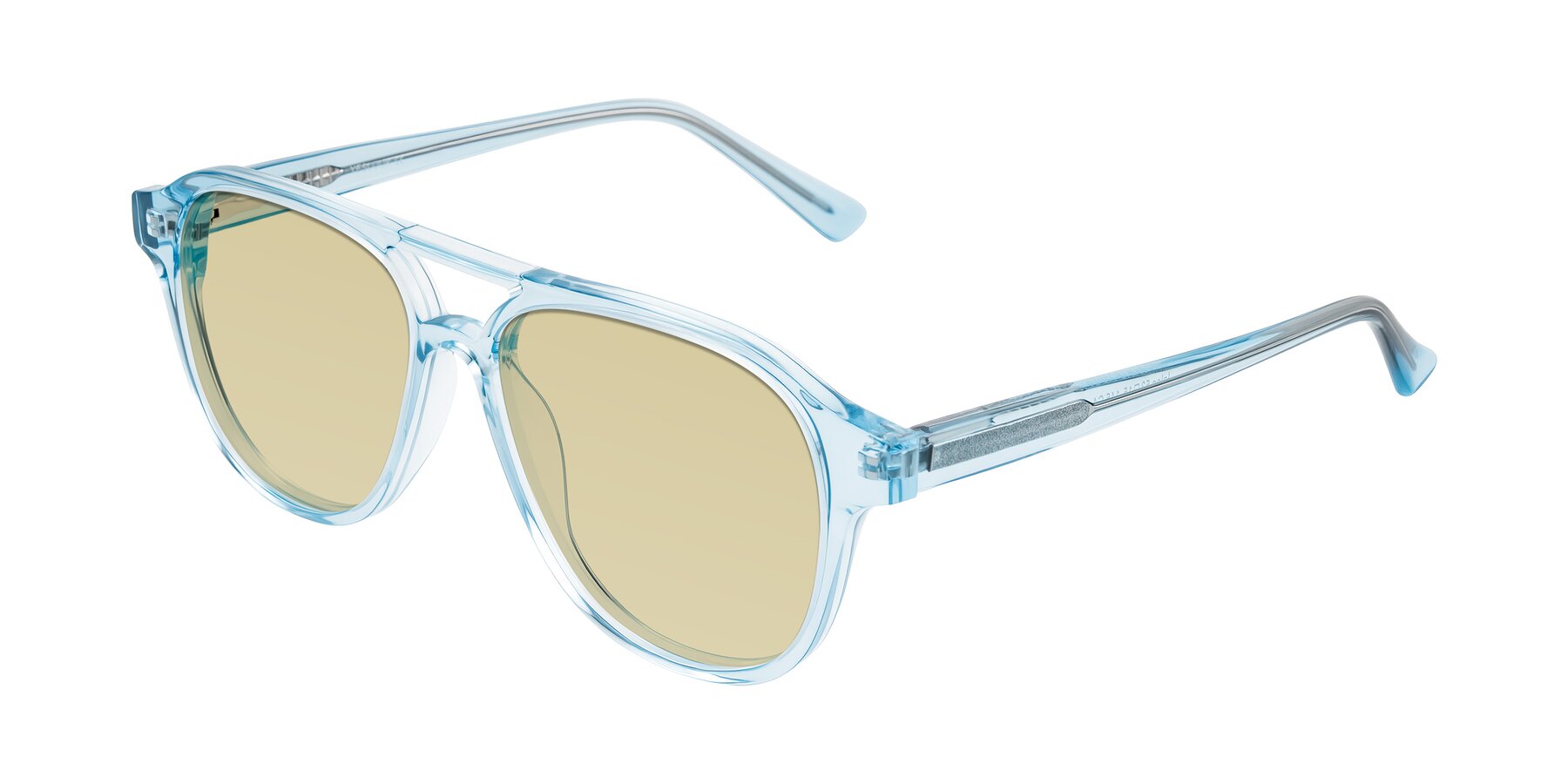 Angle of Jalon in Light Blue with Light Champagne Tinted Lenses