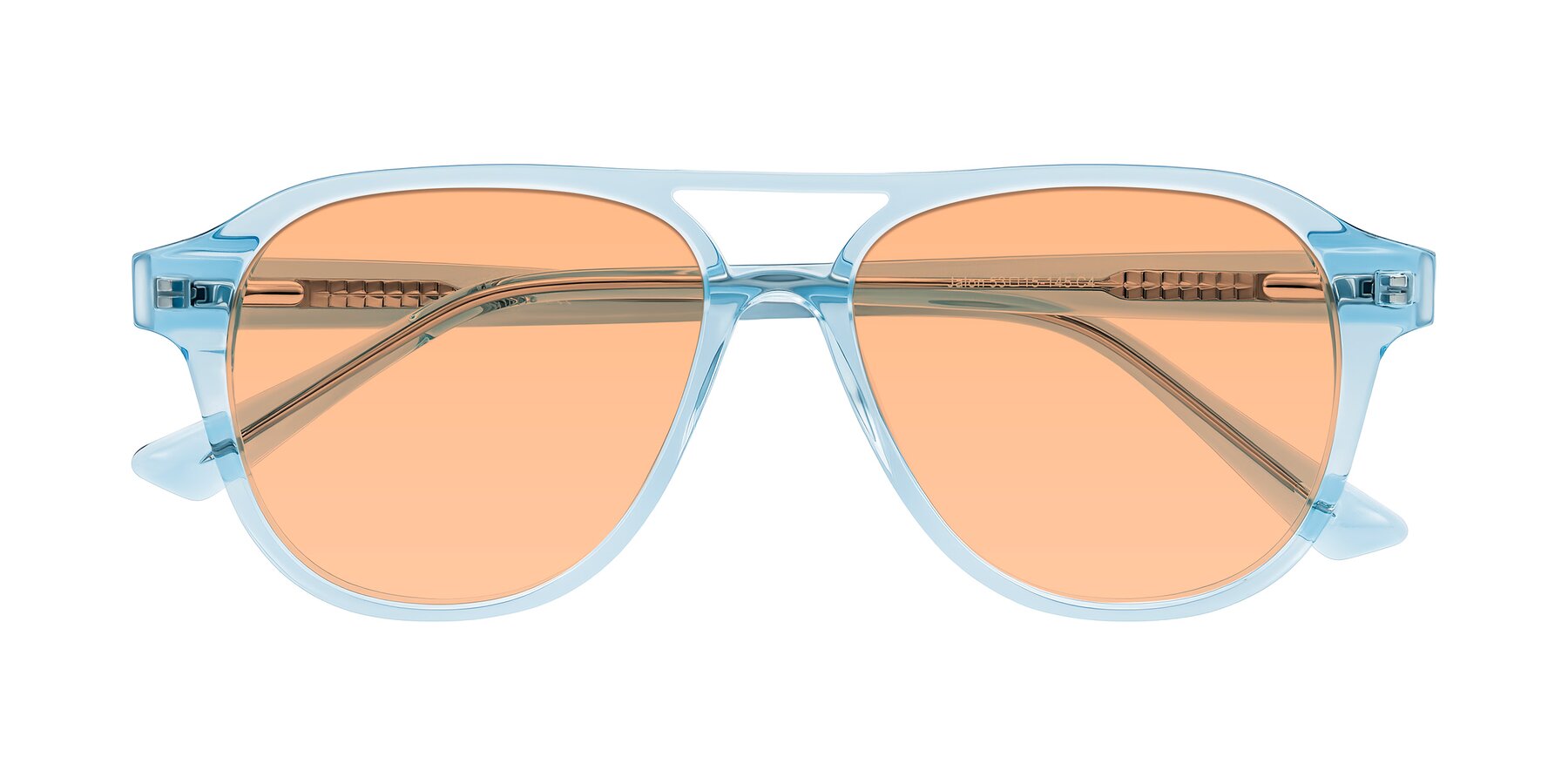 Folded Front of Jalon in Light Blue with Light Orange Tinted Lenses