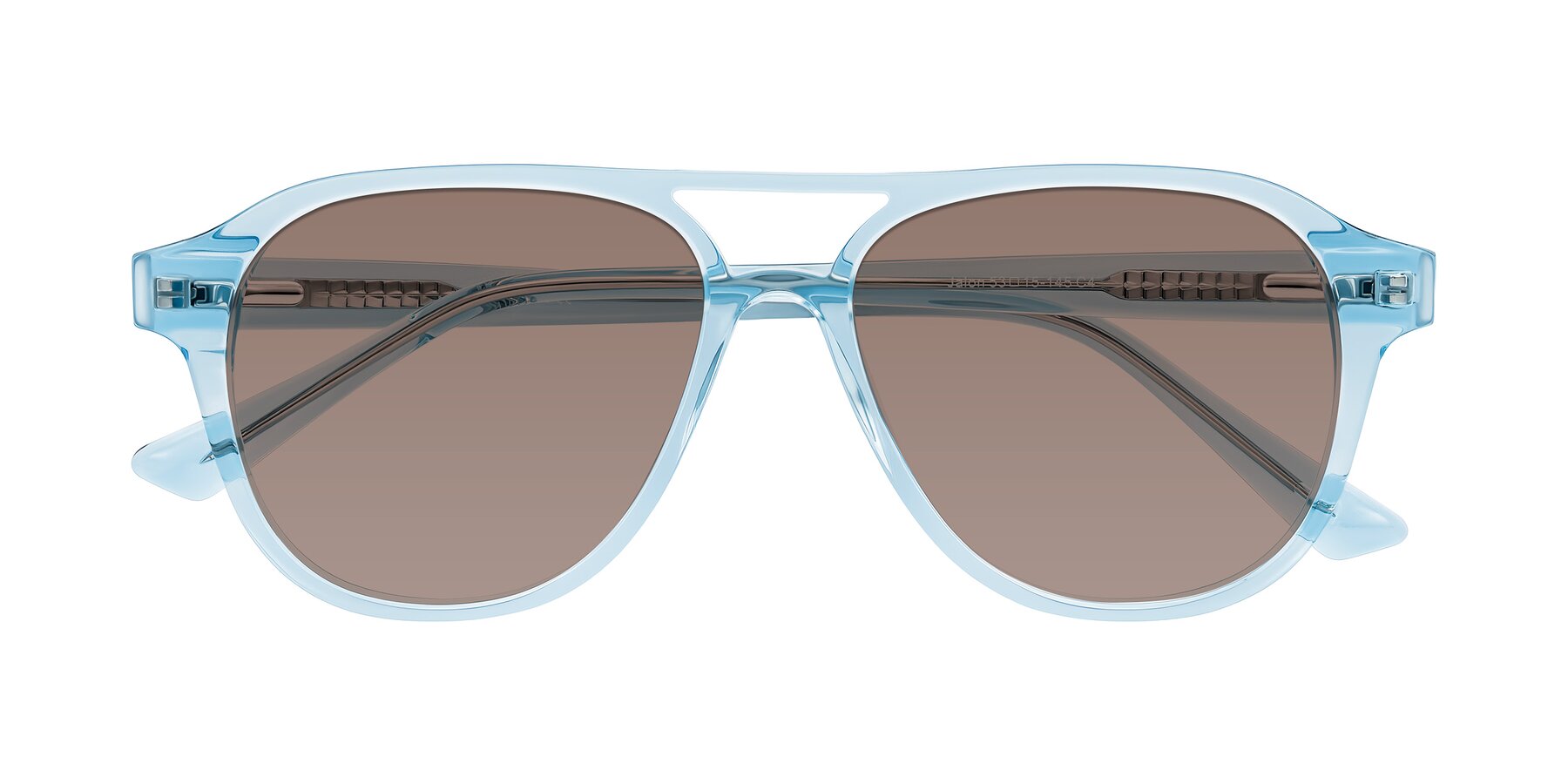 Folded Front of Jalon in Light Blue with Medium Brown Tinted Lenses