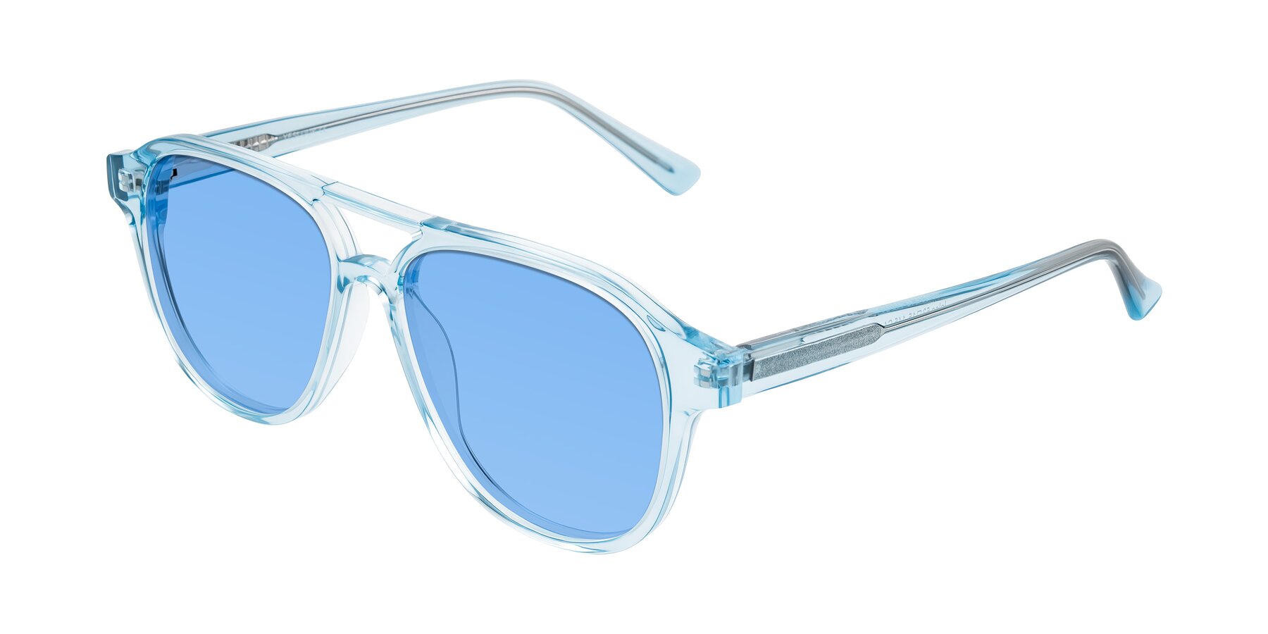 Angle of Jalon in Light Blue with Medium Blue Tinted Lenses