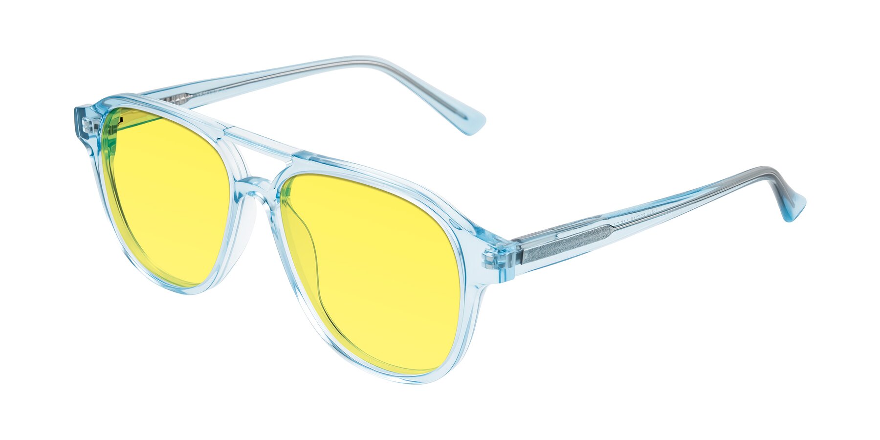 Angle of Jalon in Light Blue with Medium Yellow Tinted Lenses