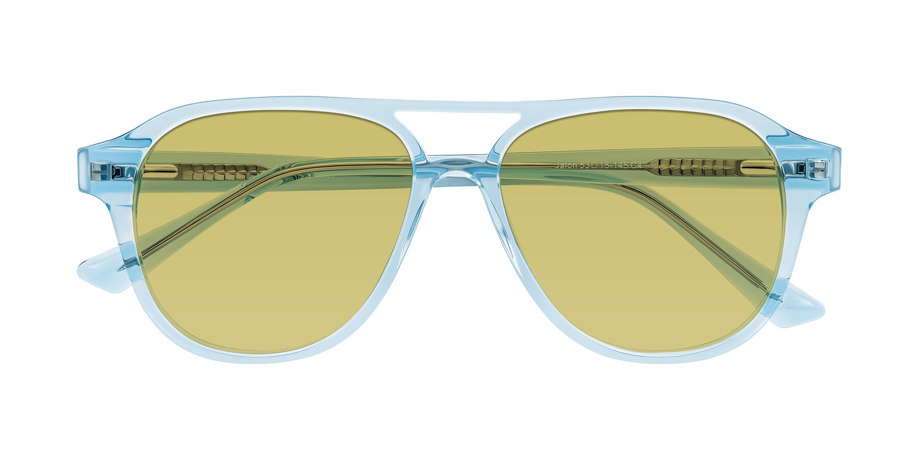 Folded Front of Jalon in Light Blue with Medium Champagne Tinted Lenses