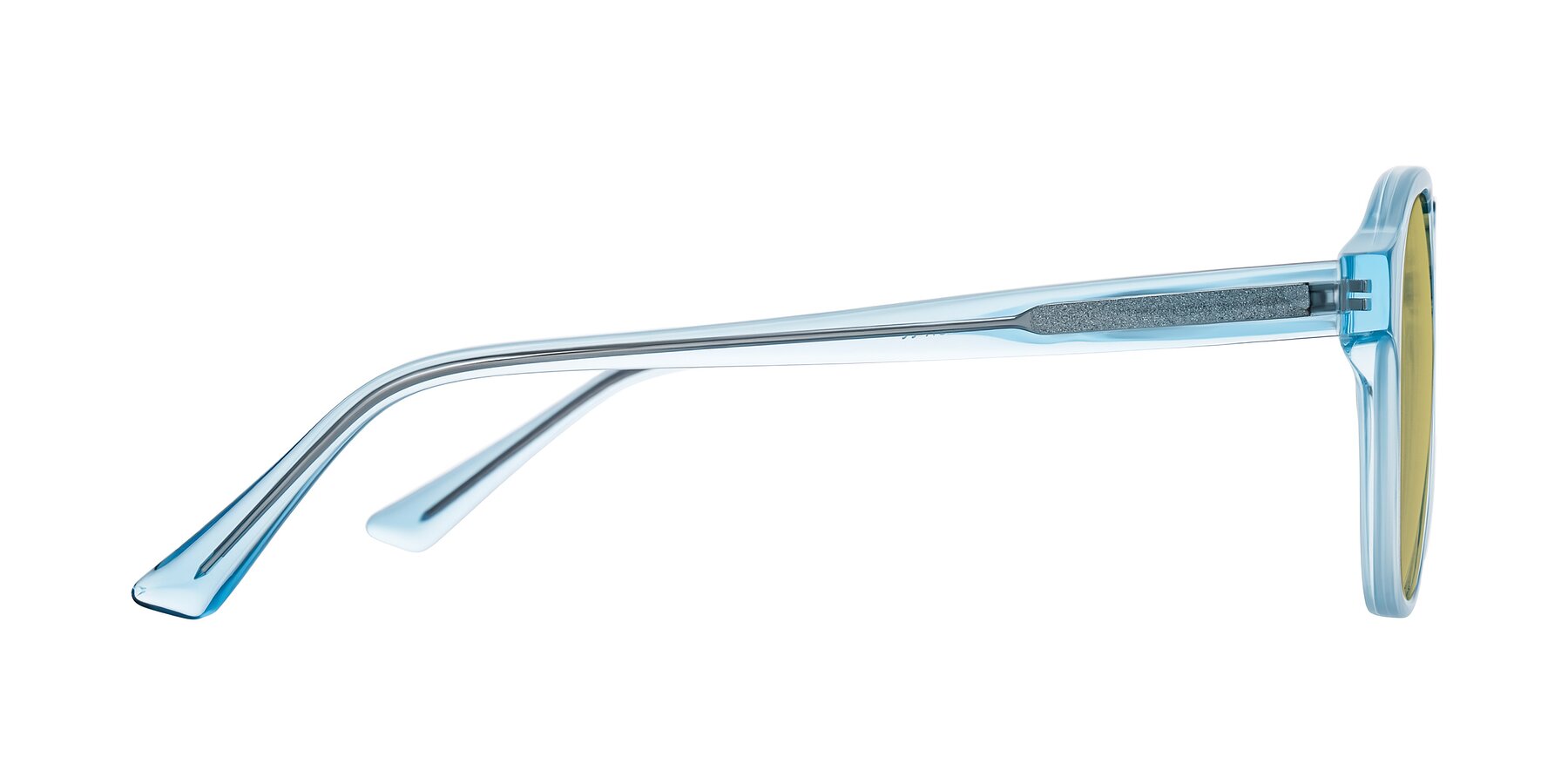 Side of Jalon in Light Blue with Medium Champagne Tinted Lenses