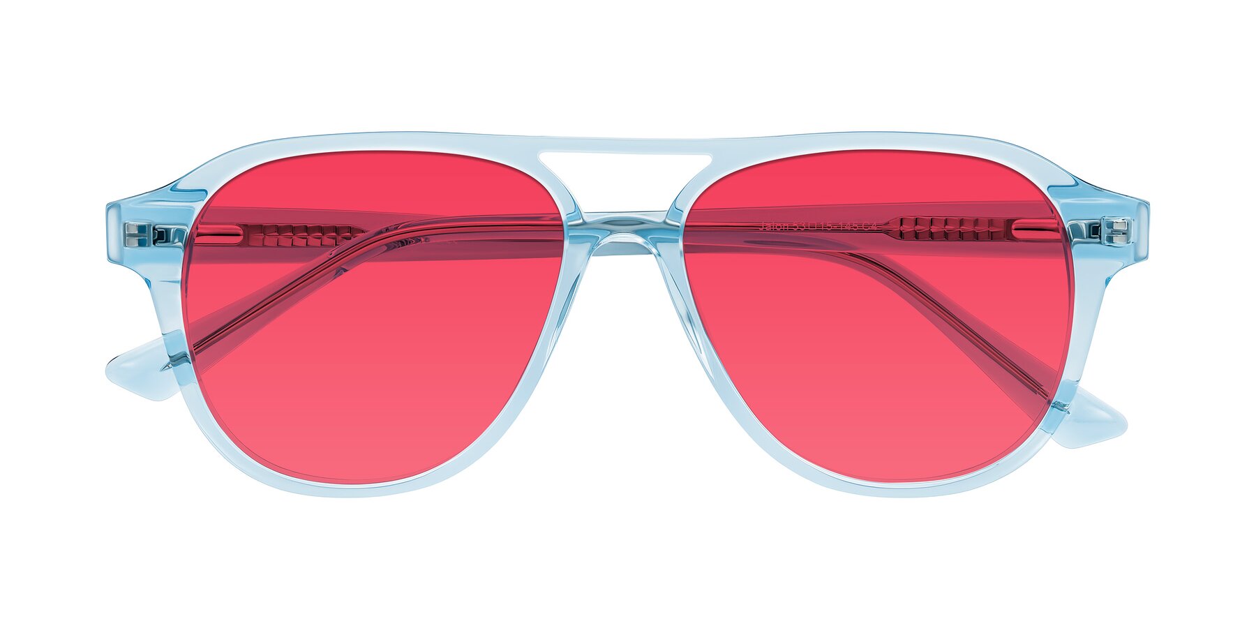 Folded Front of Jalon in Light Blue with Red Tinted Lenses