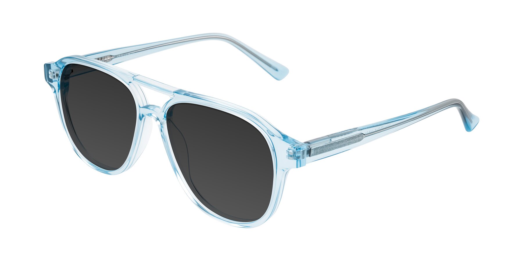 Angle of Jalon in Light Blue with Gray Tinted Lenses