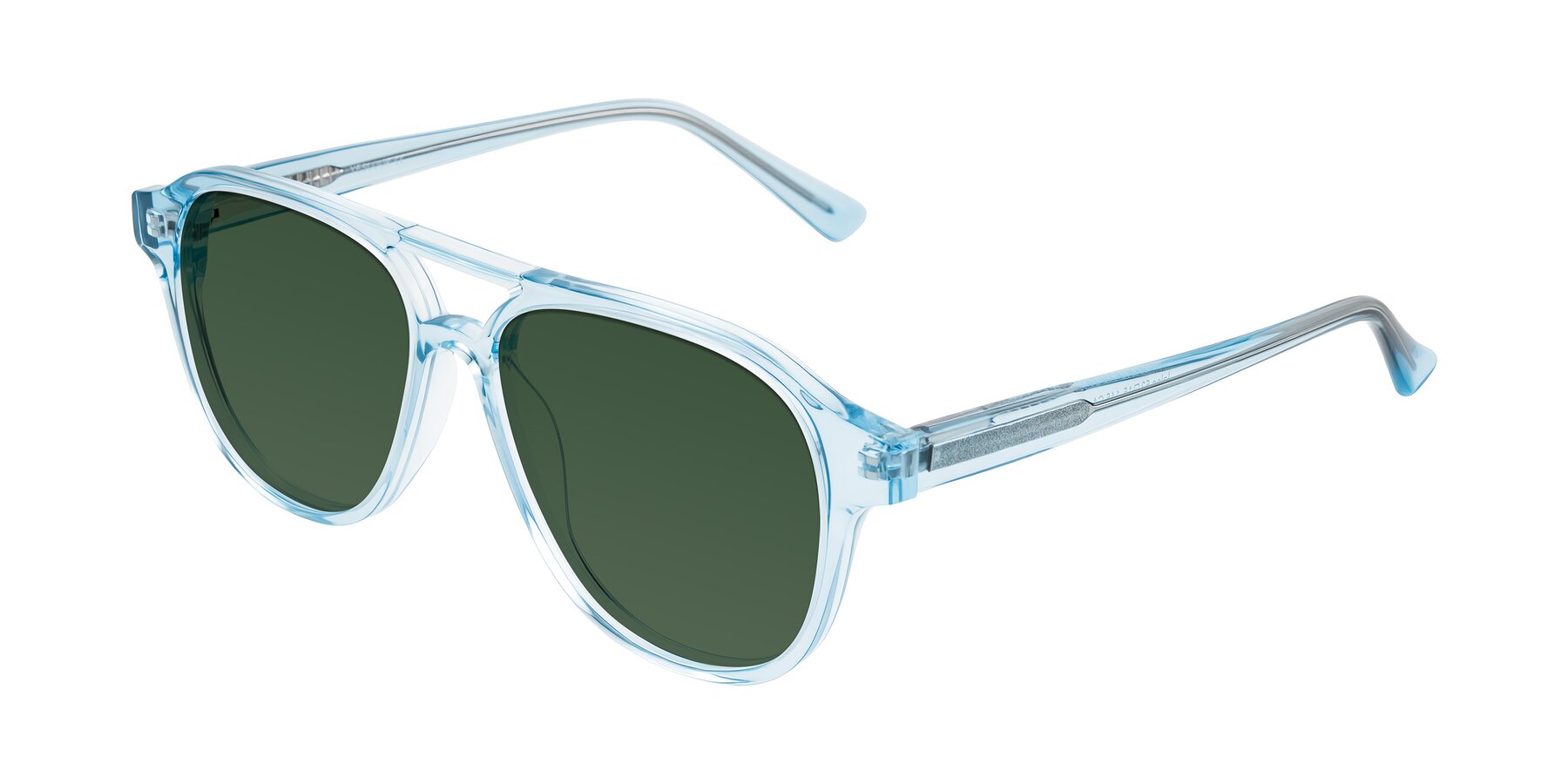Angle of Jalon in Light Blue with Green Tinted Lenses