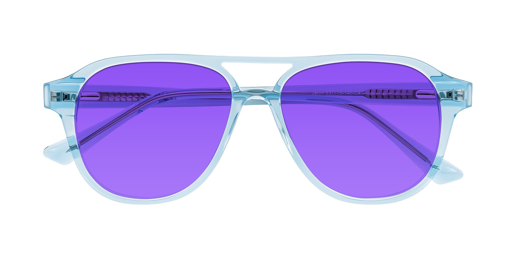 Folded Front of Jalon in Light Blue with Purple Tinted Lenses