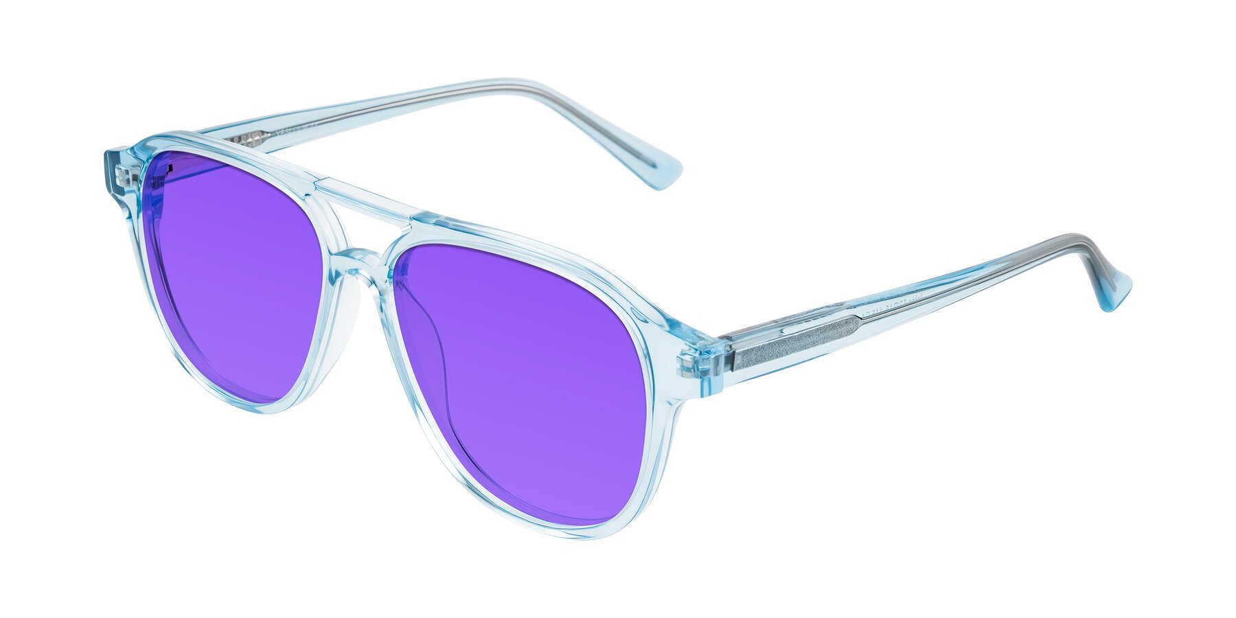 Angle of Jalon in Light Blue with Purple Tinted Lenses