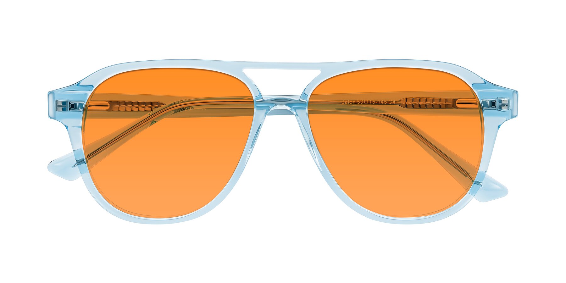 Folded Front of Jalon in Light Blue with Orange Tinted Lenses