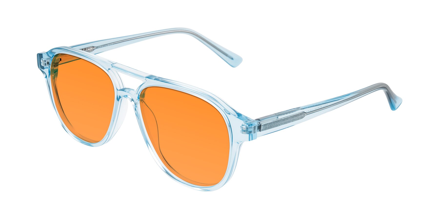 Angle of Jalon in Light Blue with Orange Tinted Lenses