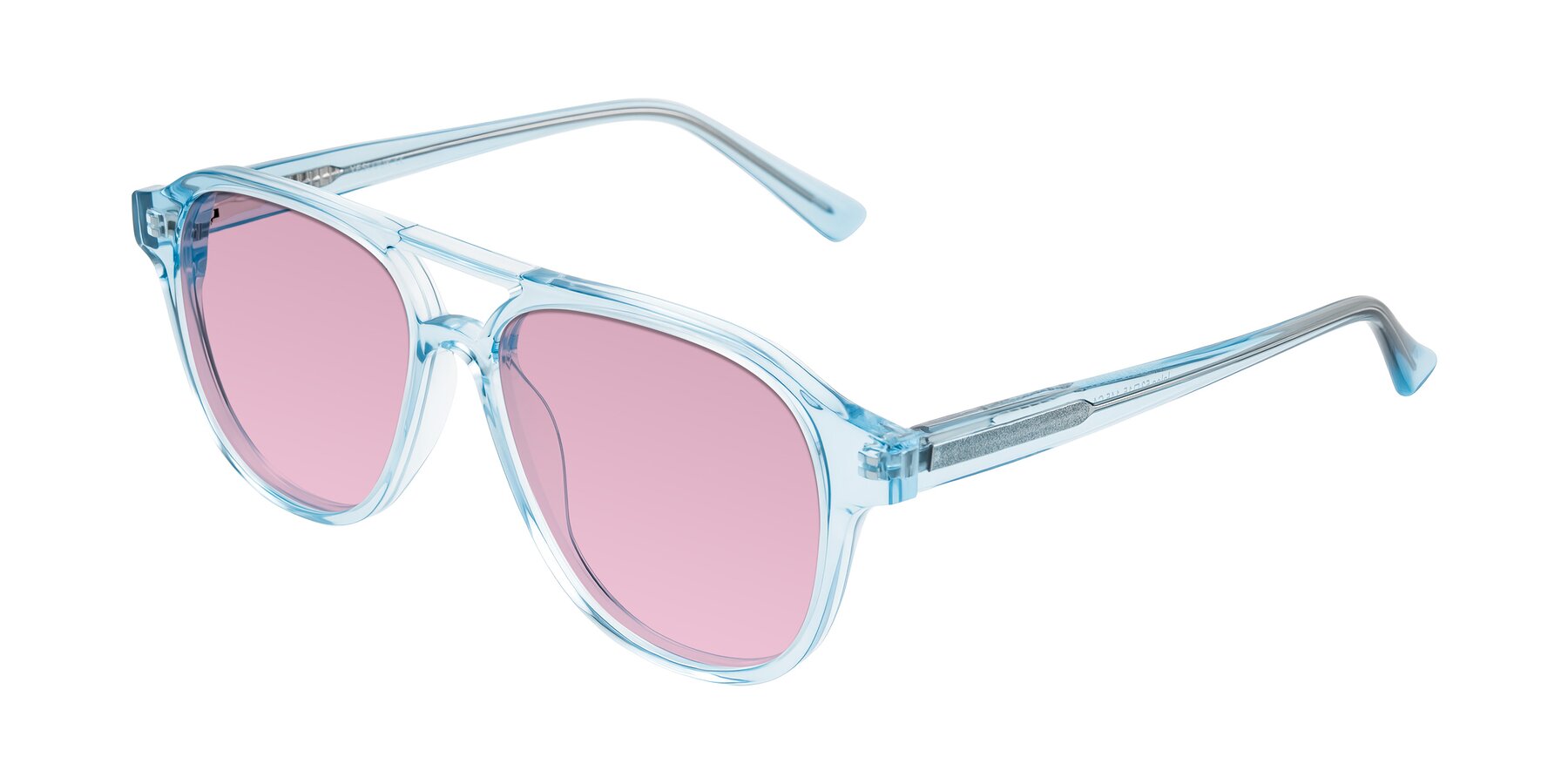 Angle of Jalon in Light Blue with Light Wine Tinted Lenses
