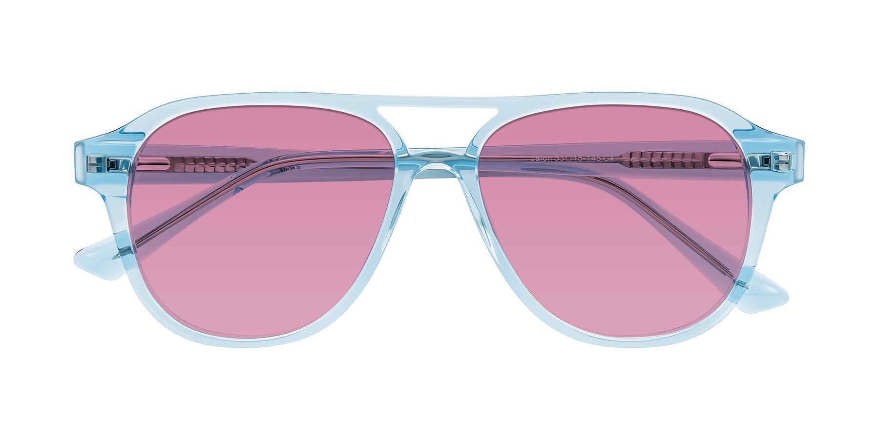 Folded Front of Jalon in Light Blue with Medium Wine Tinted Lenses