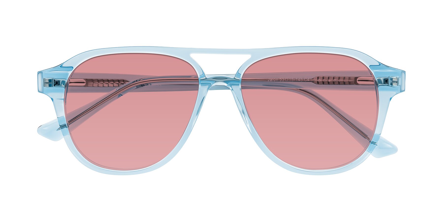 Folded Front of Jalon in Light Blue with Medium Garnet Tinted Lenses
