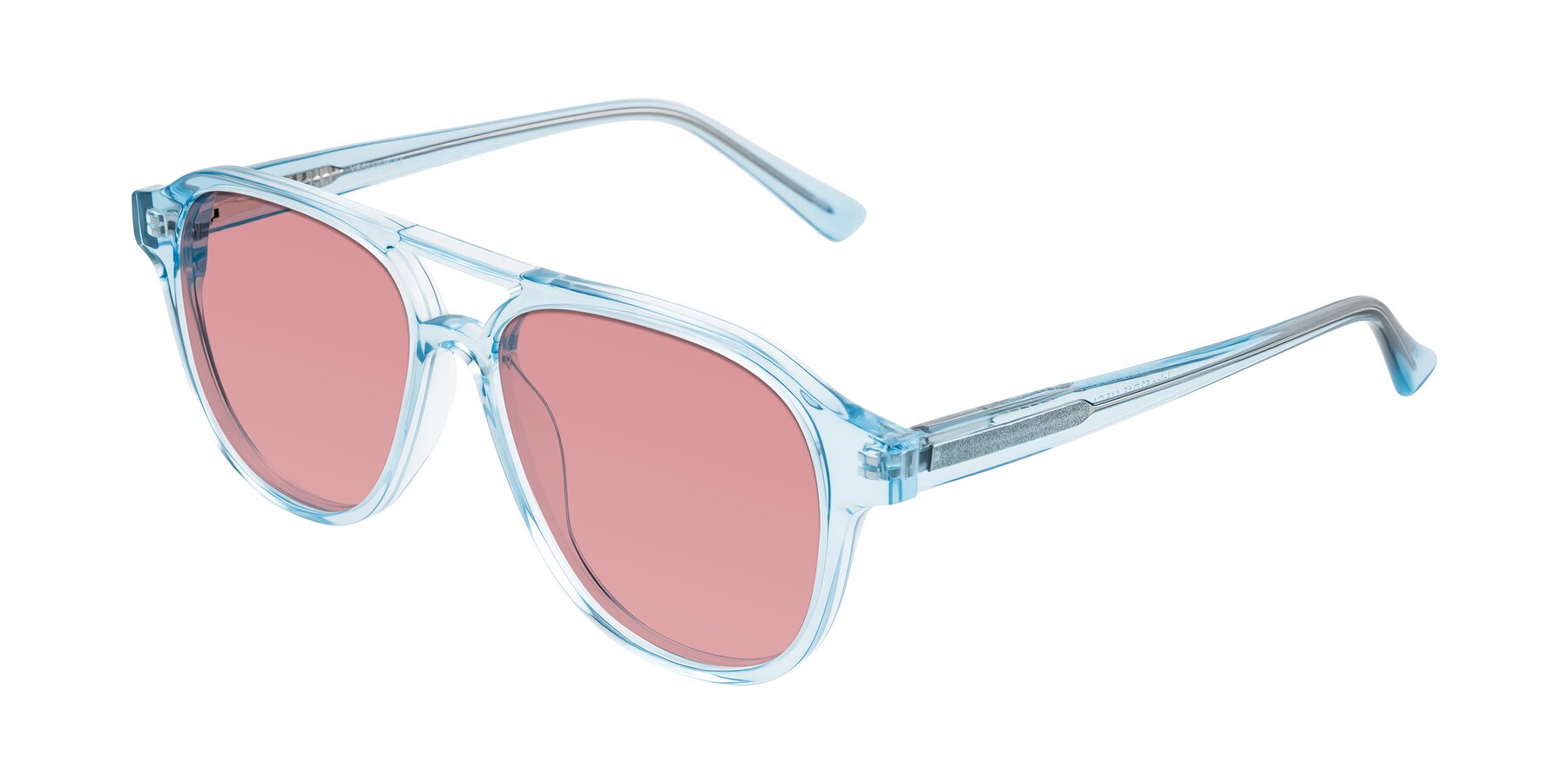 Angle of Jalon in Light Blue with Medium Garnet Tinted Lenses