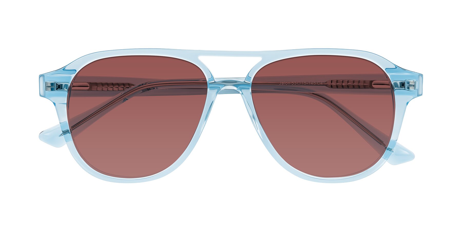 Folded Front of Jalon in Light Blue with Garnet Tinted Lenses
