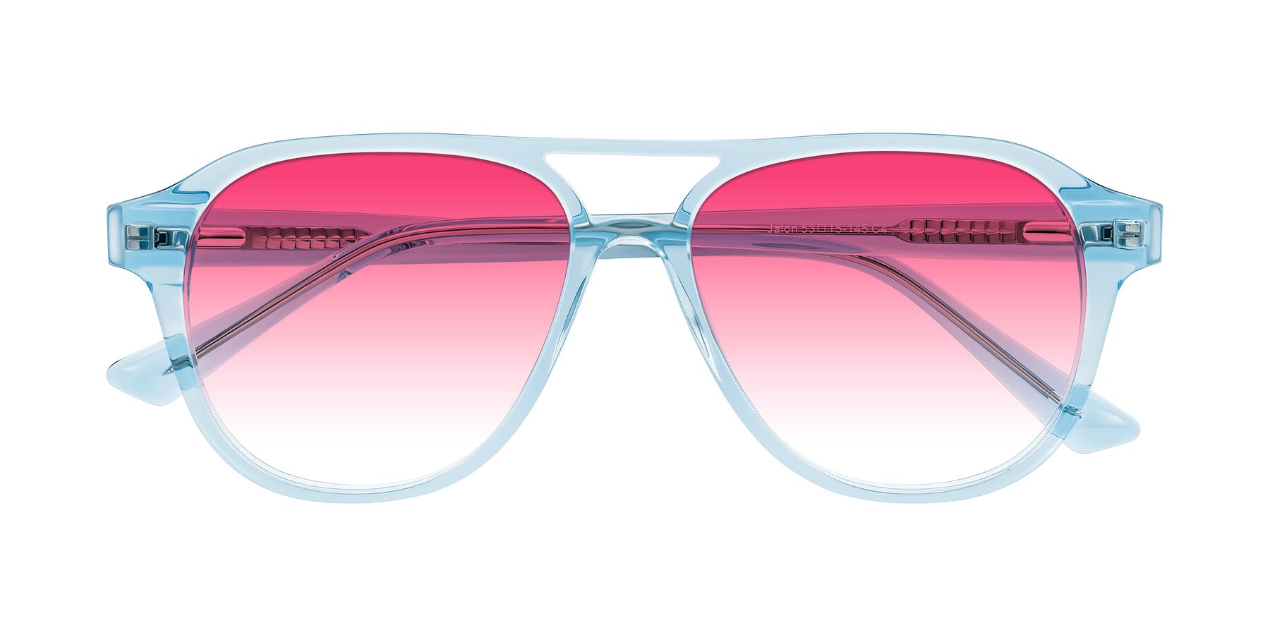 Folded Front of Jalon in Light Blue with Pink Gradient Lenses