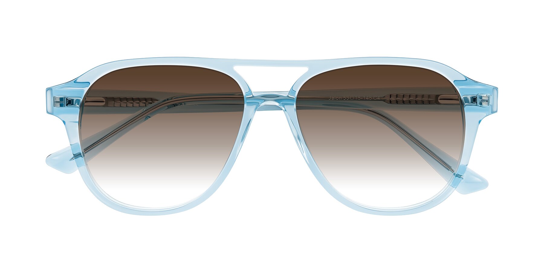Folded Front of Jalon in Light Blue with Brown Gradient Lenses