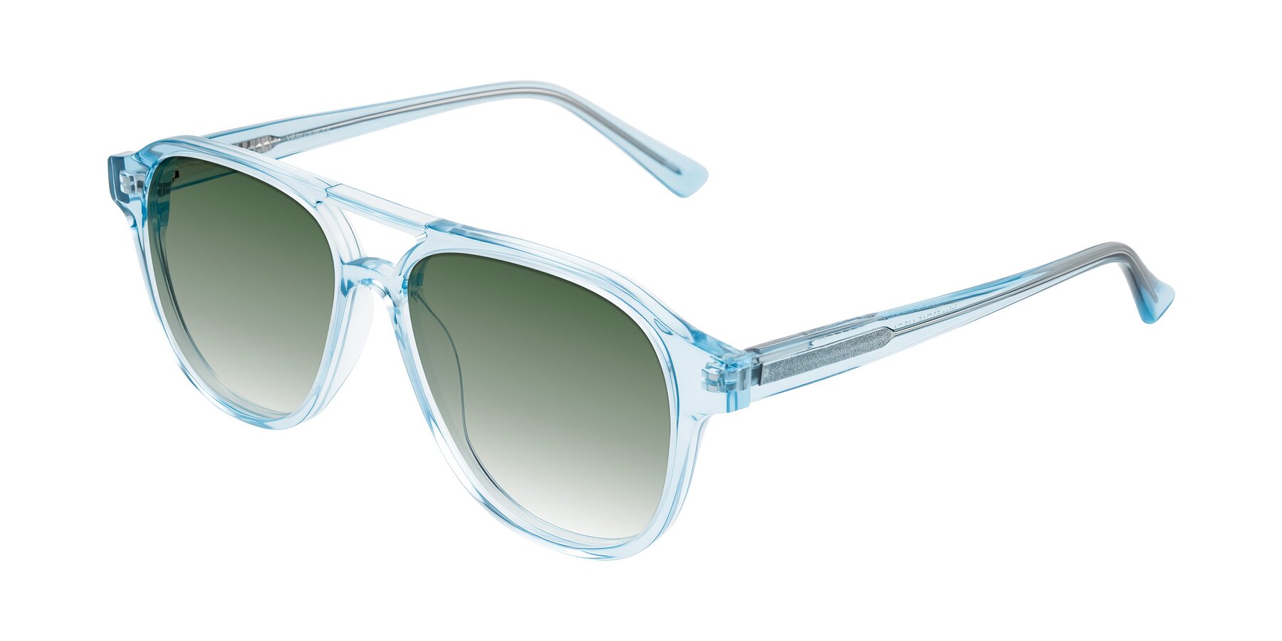 Angle of Jalon in Light Blue with Green Gradient Lenses